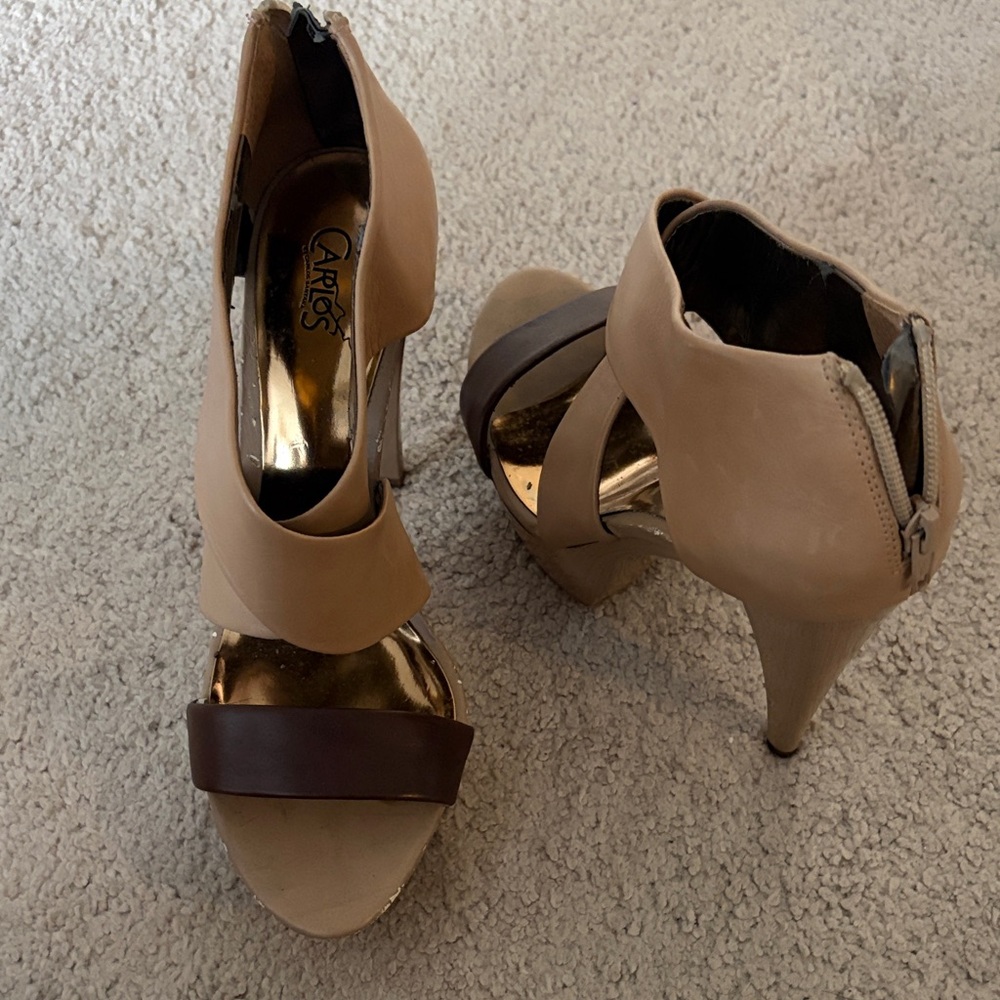 Carlos by Carlos Santana Tan and Brown Heels